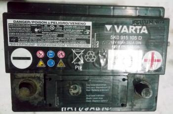 Аккумулятор автомобильный Varta12V 60Ач 480а Citroen Xantia 5K0915105D